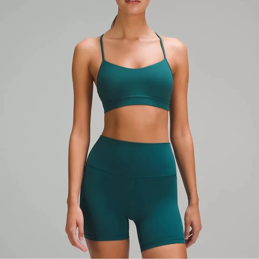 lululemon flow y bra storm teal